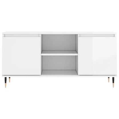 TV Cabinet High Gloss White 104x35x50 cm Engineered Wood