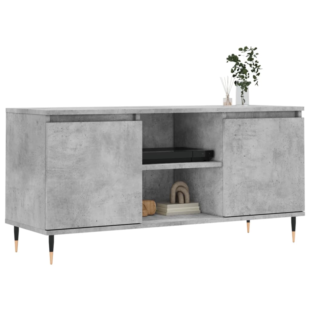 TV Cabinet Concrete Grey 104x35x50 cm Engineered Wood