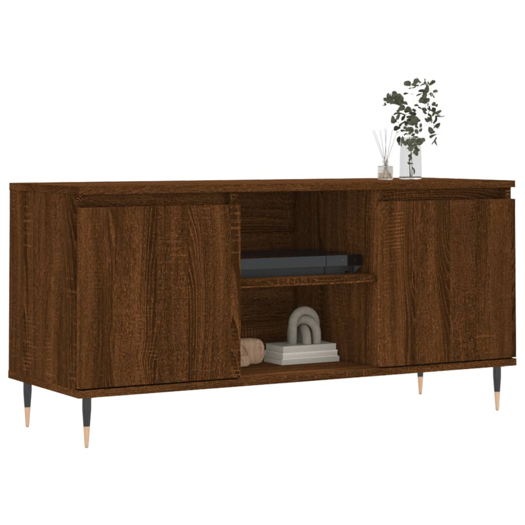 TV Cabinet Brown Oak 104x35x50 cm Engineered Wood