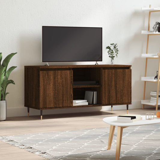 TV Cabinet Brown Oak 104x35x50 cm Engineered Wood