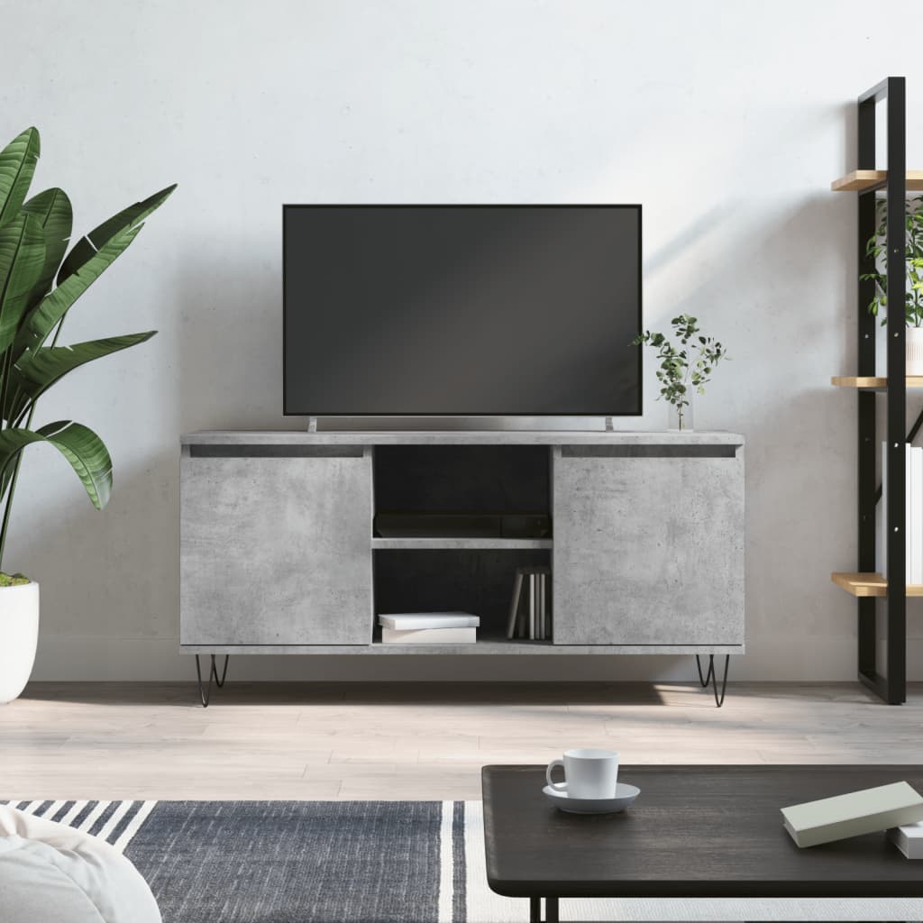 TV Cabinet Concrete Grey 104x35x50 cm Engineered Wood