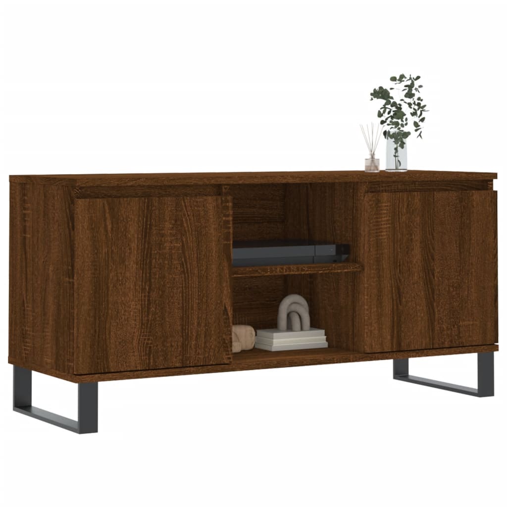 TV Cabinet Brown Oak 104x35x50 cm Engineered Wood