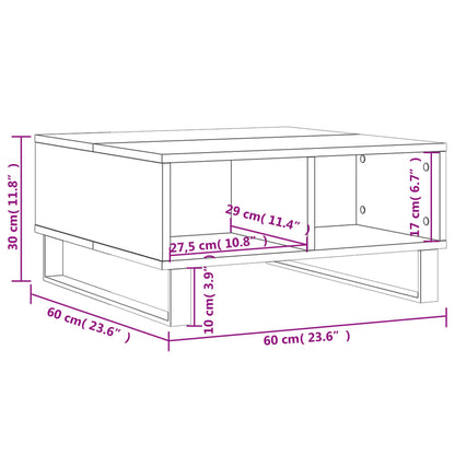 Coffee Table White 60x60x30 cm Engineered Wood