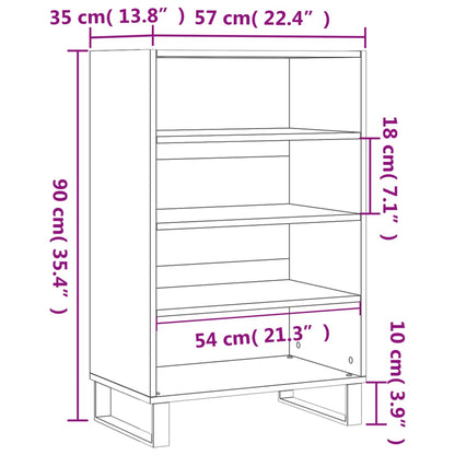 Highboard Smoked Oak 57x35x90 cm Engineered Wood