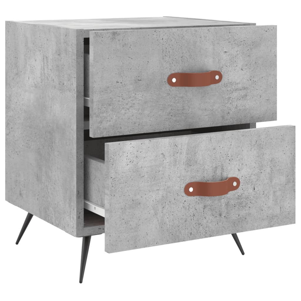 Bedside Cabinet Concrete Grey 40x35x47.5 cm Engineered Wood