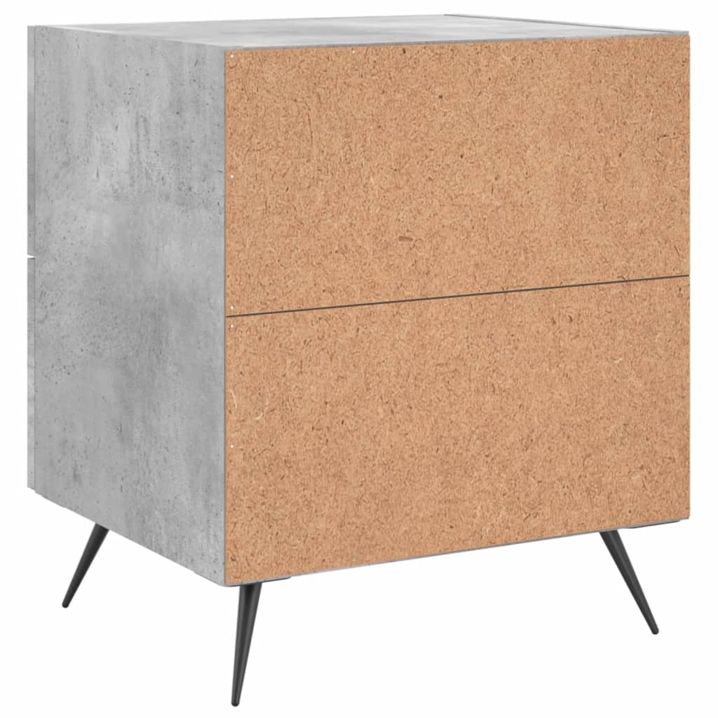 Bedside Cabinet Concrete Grey 40x35x47.5 cm Engineered Wood