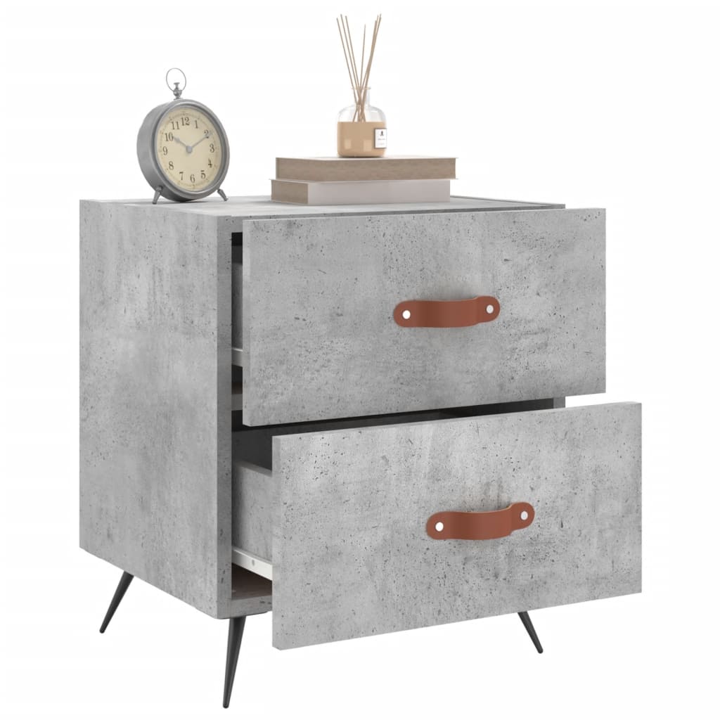 Bedside Cabinet Concrete Grey 40x35x47.5 cm Engineered Wood