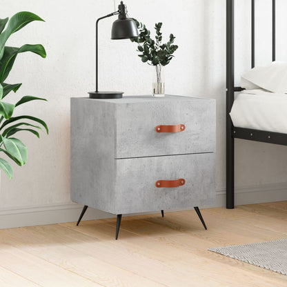 Bedside Cabinet Concrete Grey 40x35x47.5 cm Engineered Wood