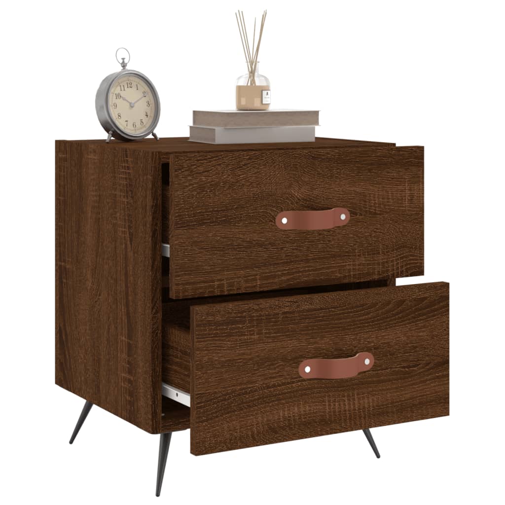 Bedside Cabinets 2 pcs Brown Oak 40x35x47.5 cm Engineered Wood