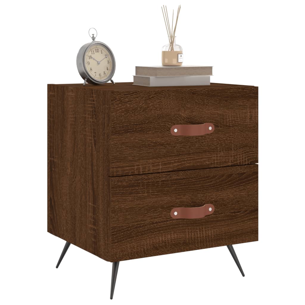 Bedside Cabinets 2 pcs Brown Oak 40x35x47.5 cm Engineered Wood