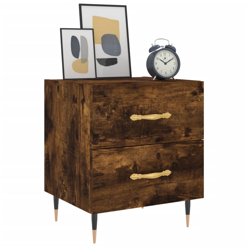 Bedside Cabinets 2 pcs Smoked Oak 40x35x47.5 cm Engineered Wood