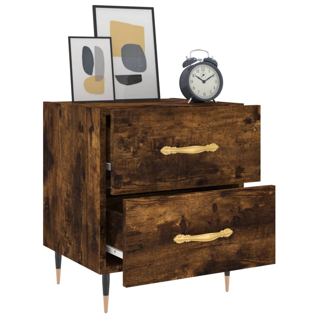 Bedside Cabinets 2 pcs Smoked Oak 40x35x47.5 cm Engineered Wood