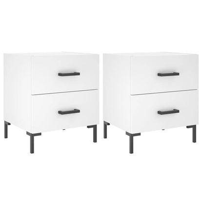 Bedside Cabinets 2 pcs White 40x35x47.5 cm Engineered Wood