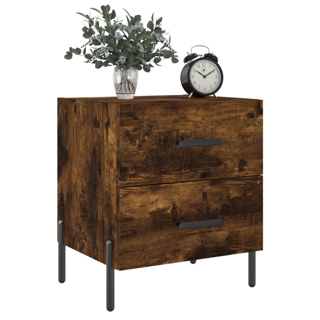 Bedside Cabinet Smoked Oak 40x35x47.5 cm Engineered Wood