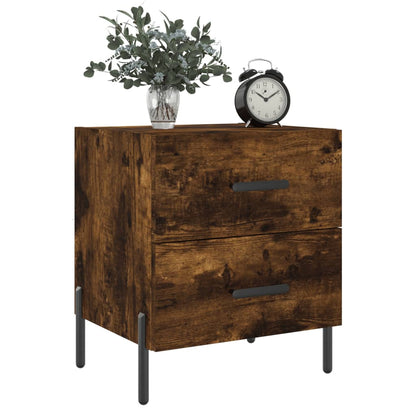 Bedside Cabinet Smoked Oak 40x35x47.5 cm Engineered Wood