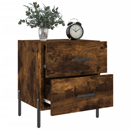 Bedside Cabinet Smoked Oak 40x35x47.5 cm Engineered Wood