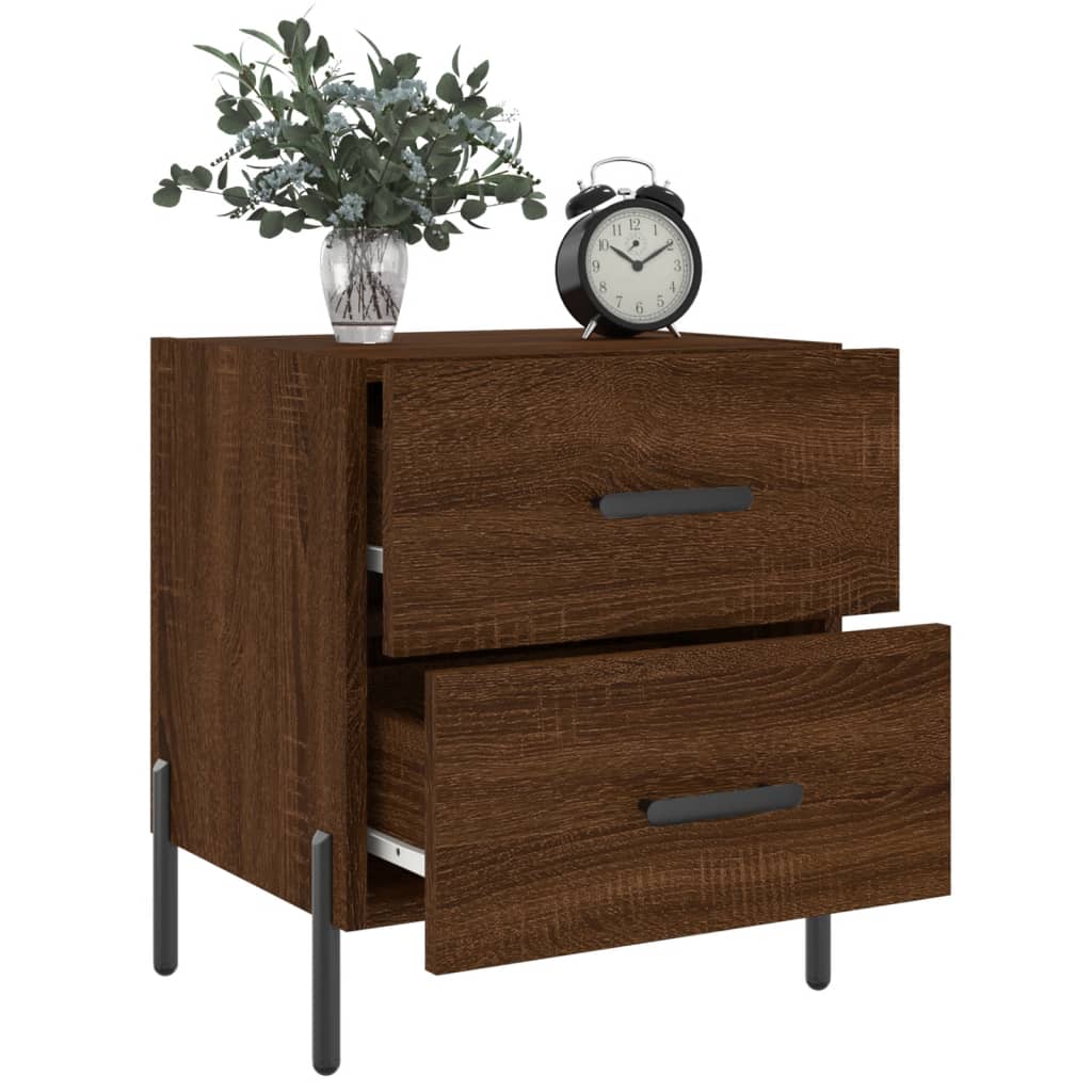 Bedside Cabinets 2 pcs Brown Oak 40x35x47.5 cm Engineered Wood