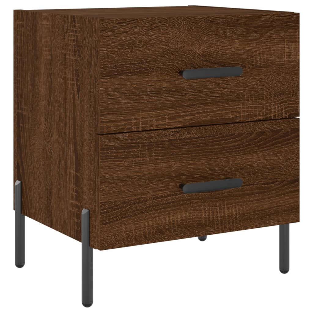 Bedside Cabinets 2 pcs Brown Oak 40x35x47.5 cm Engineered Wood