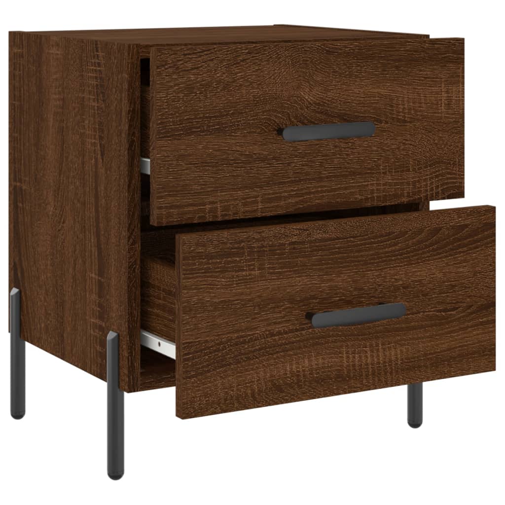 Bedside Cabinets 2 pcs Brown Oak 40x35x47.5 cm Engineered Wood