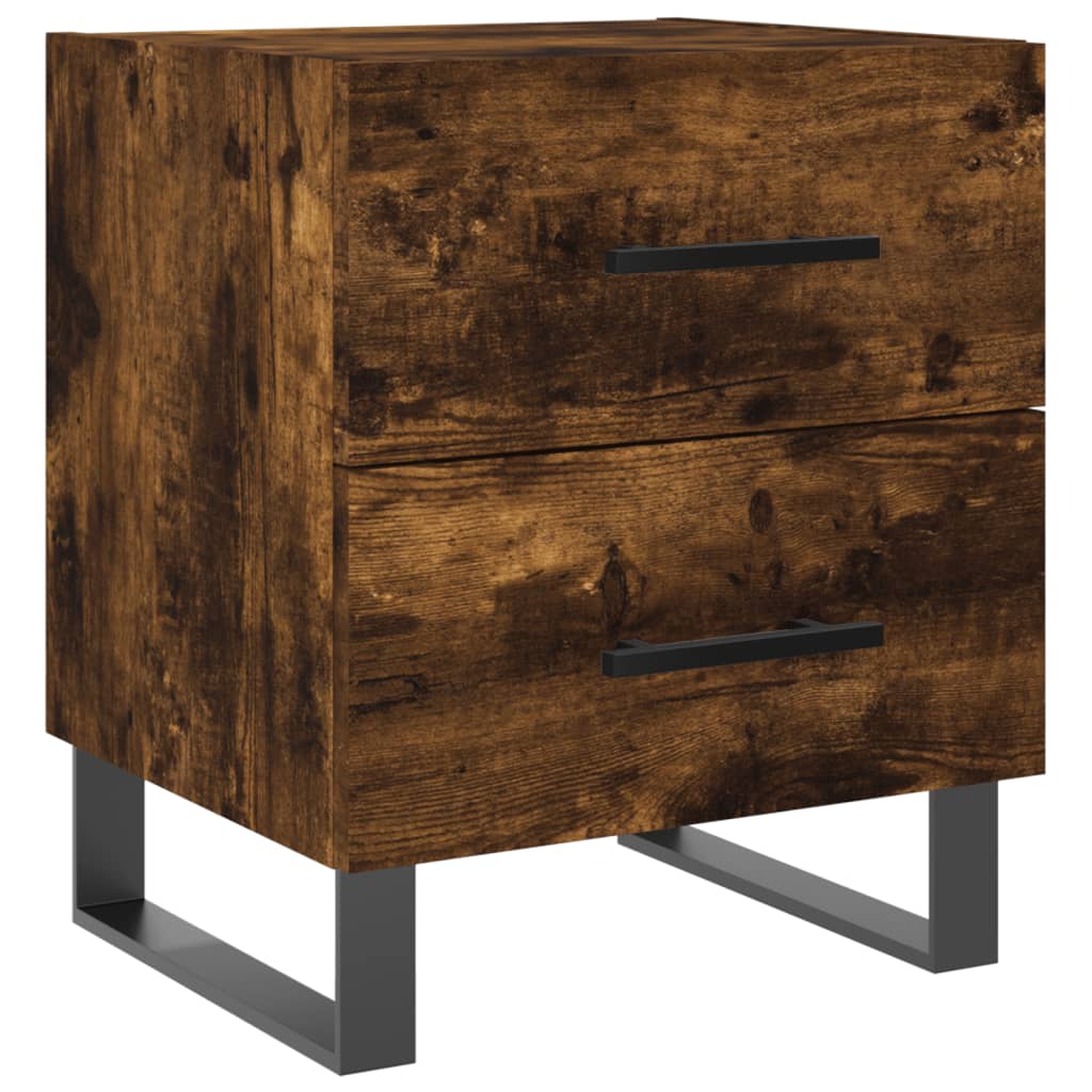 Bedside Cabinet Smoked Oak 40x35x47.5 cm Engineered Wood