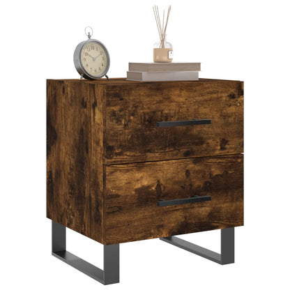 Bedside Cabinet Smoked Oak 40x35x47.5 cm Engineered Wood