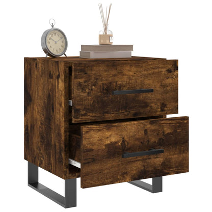 Bedside Cabinet Smoked Oak 40x35x47.5 cm Engineered Wood