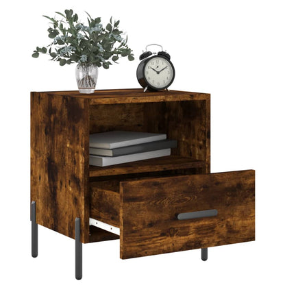 Bedside Cabinets 2 pcs Smoked Oak 40x35x47.5 cm Engineered Wood