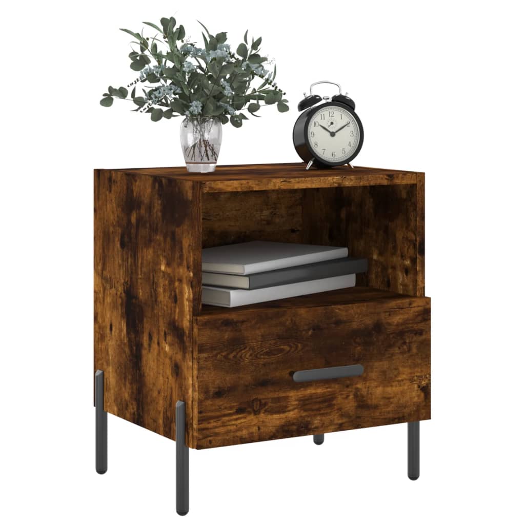 Bedside Cabinets 2 pcs Smoked Oak 40x35x47.5 cm Engineered Wood