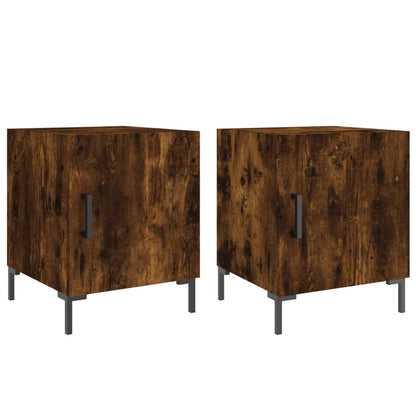 Bedside Cabinets 2 pcs Smoked Oak 40x40x50 cm Engineered Wood