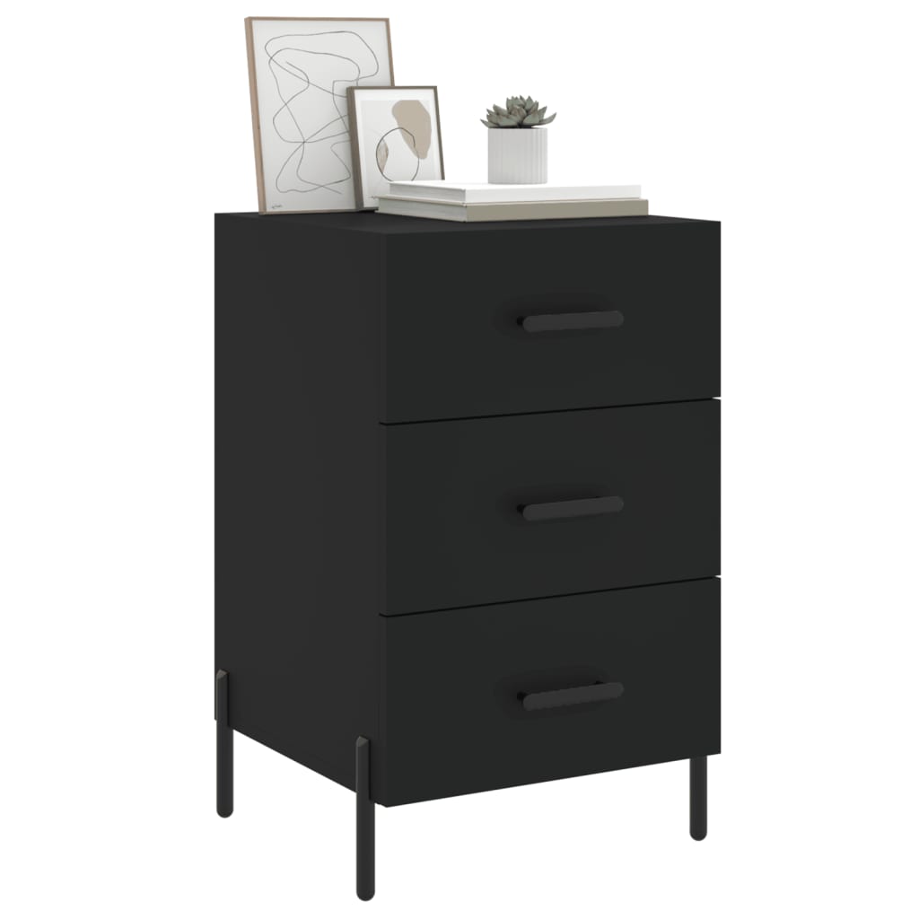 Bedside Cabinet Black 40x40x66 cm Engineered Wood