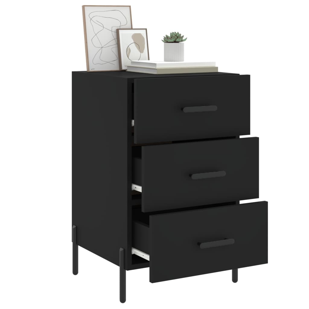 Bedside Cabinet Black 40x40x66 cm Engineered Wood