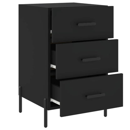 Bedside Cabinet Black 40x40x66 cm Engineered Wood