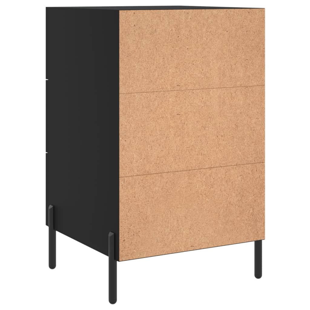 Bedside Cabinet Black 40x40x66 cm Engineered Wood