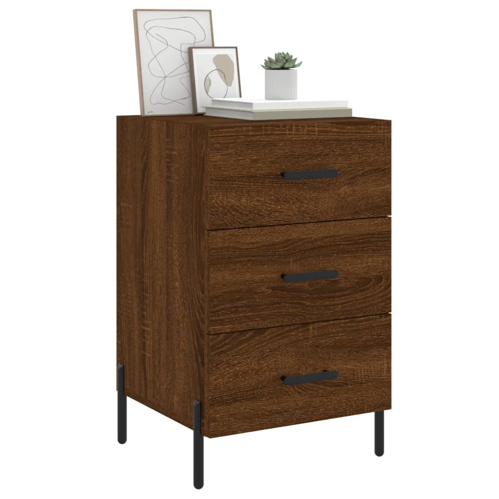 Bedside Cabinet Brown Oak 40x40x66 cm Engineered Wood