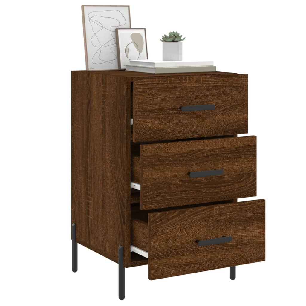 Bedside Cabinet Brown Oak 40x40x66 cm Engineered Wood