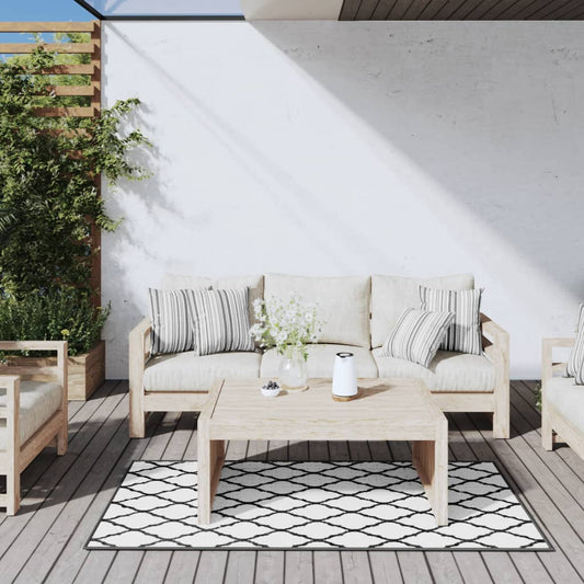 Outdoor Rug Grey and White 80x150 cm Reversible Design