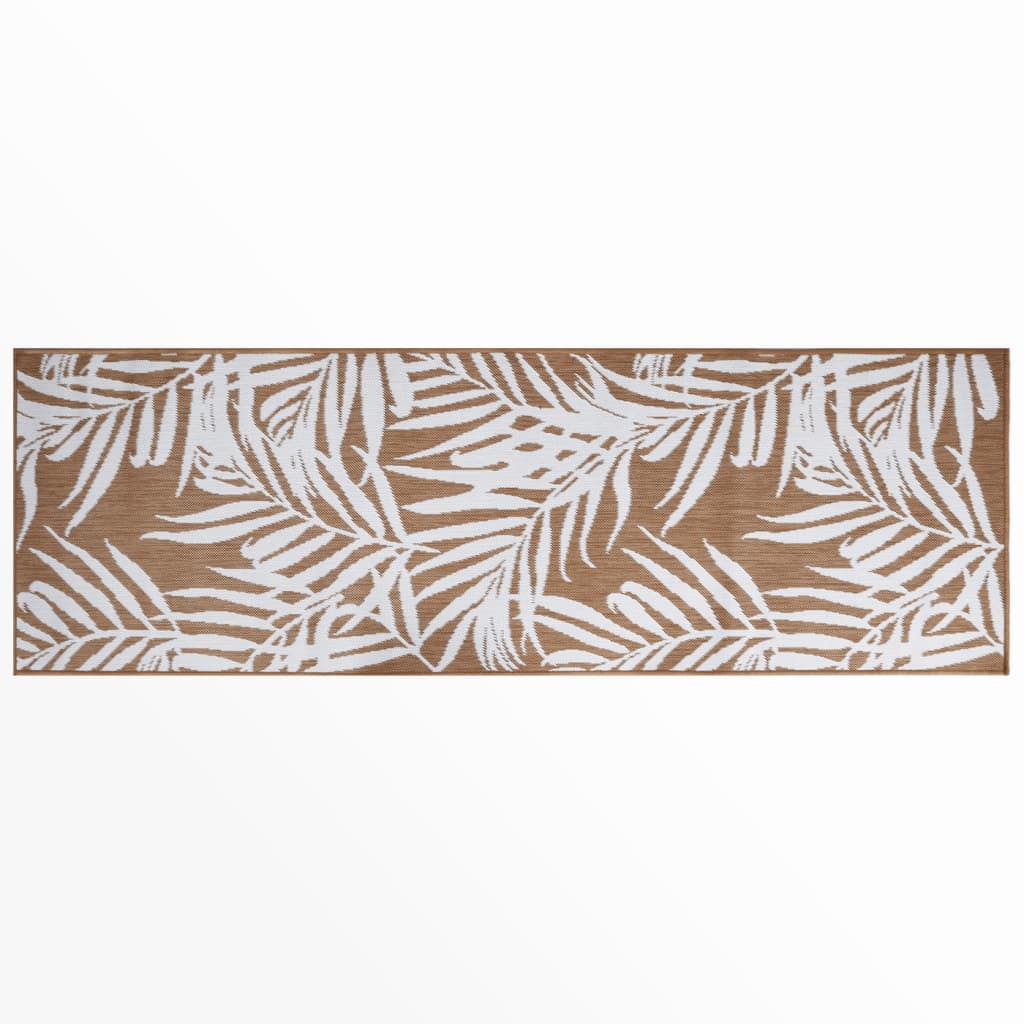 Outdoor Rug Brown and White 80x250 cm Reversible Design