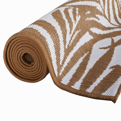 Outdoor Rug Brown and White 80x250 cm Reversible Design