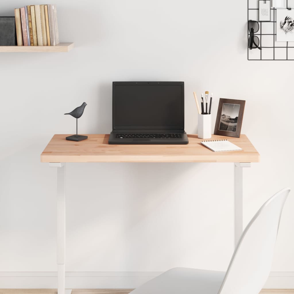 Table Top 80x40x2.5 cm Rectangular Solid Wood Beech