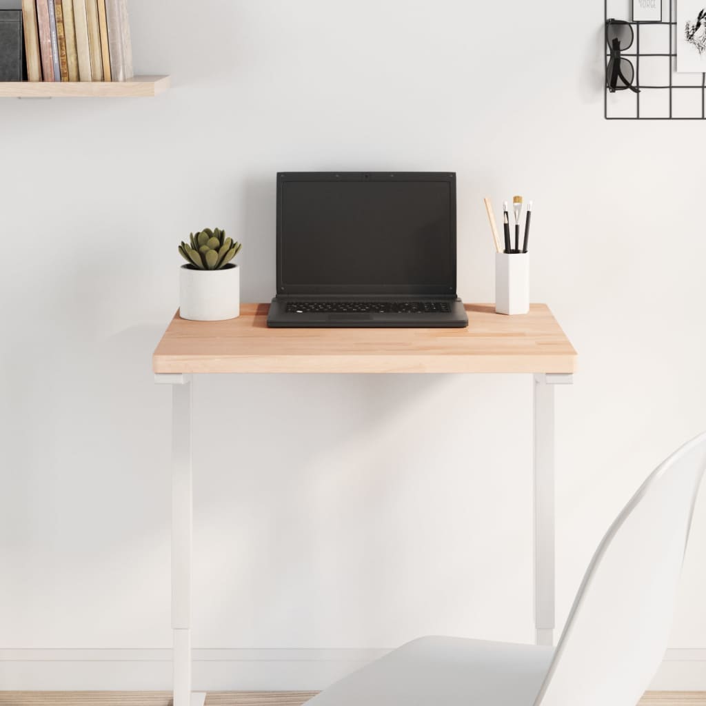 Table Top 60x40x2.5 cm Rectangular Solid Wood Beech