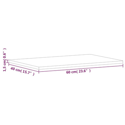 Table Top 60x40x1.5 cm Rectangular Solid Wood Beech