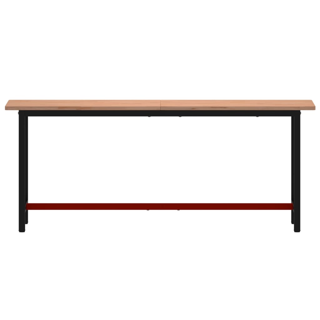 Workbench 200x55x81.5 cm Solid Wood Beech and Metal