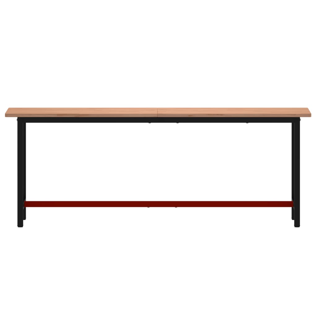 Workbench 220x55x81.5 cm Solid Wood Beech and Metal