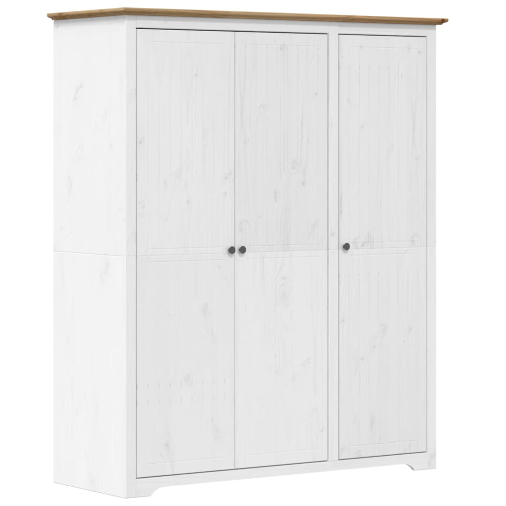 Wardrobe BODO White and Brown 151.5x52x176.5cm Solid Wood Pine