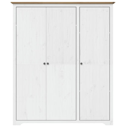 Wardrobe BODO White and Brown 151.5x52x176.5cm Solid Wood Pine