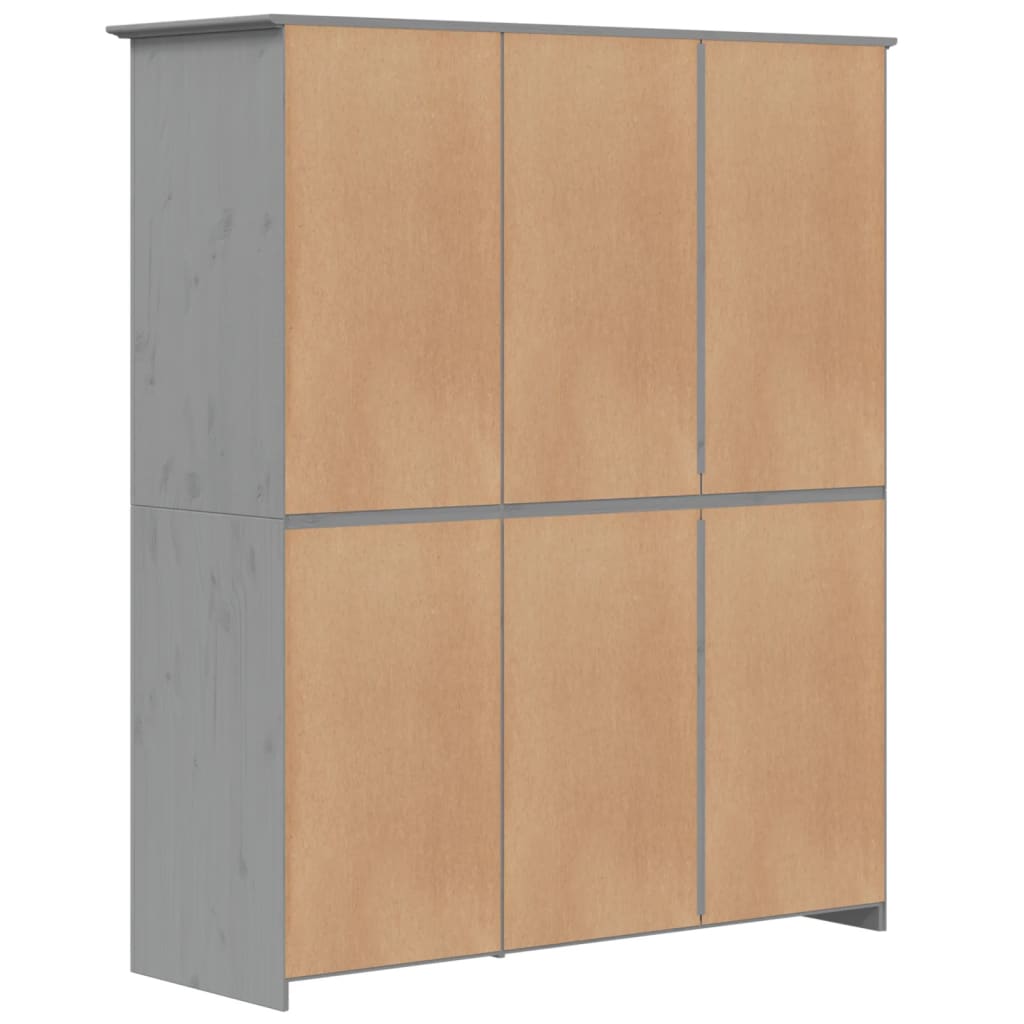 Wardrobe BODO Grey 151.5x52x176.5 cm Solid Wood Pine