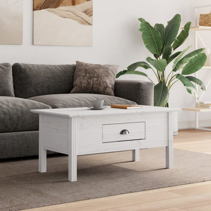 Coffee Table BODO White 100x55x45 cm Solid Wood Pine