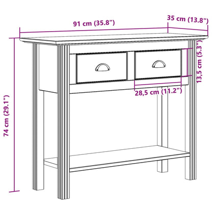 Console Table BODO Brown 90x34.5x73 cm Solid Wood Pine