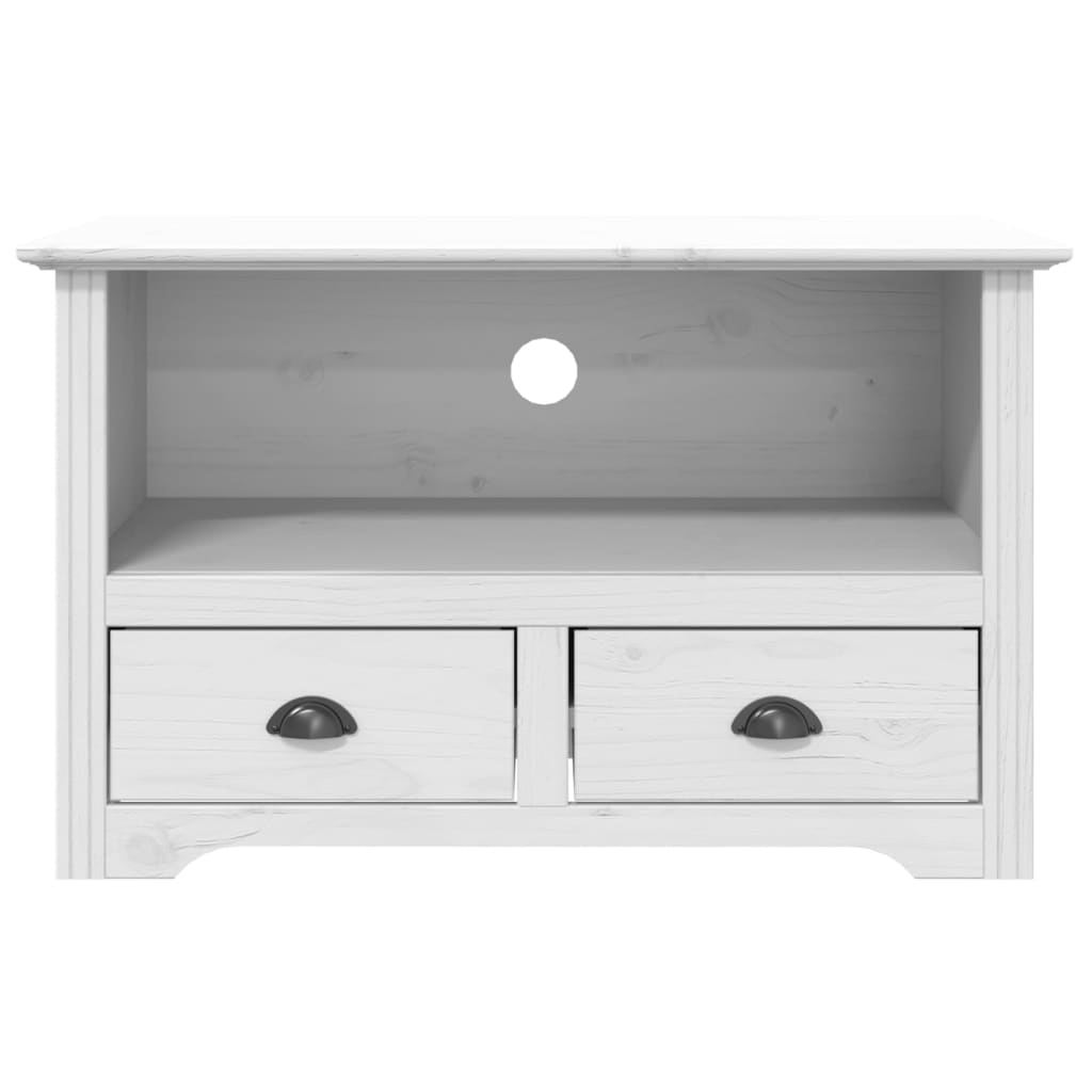 TV Cabinet with 2 Drawers BODO White 91x43x56 cm Solid Wood Pine