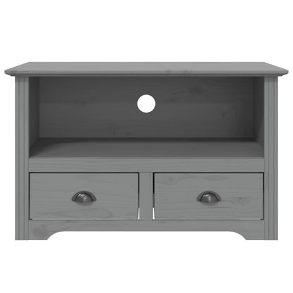 TV Cabinet with 2 Drawers BODO Grey 91x43x56 cm Solid Wood Pine